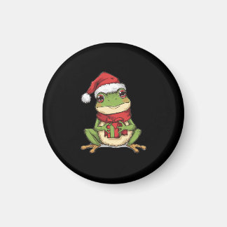 Cute Christmas Frog Sweater - Santa Frog Holding G Magnet