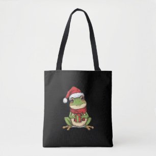 Cute Christmas Frog Sweater - Santa Frog Holding G Tote Bag