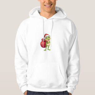 Cute Christmas Frog with Gift Bag - Santa Frog Hol Hoodie