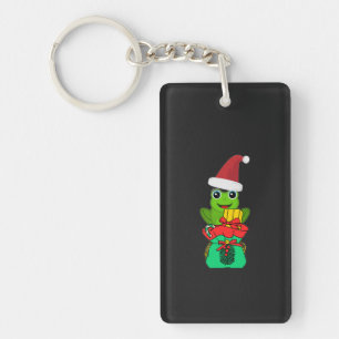 Cute Christmas Frog with Gifts _ Funny Holiday  Key Ring