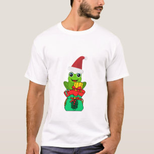 Cute Christmas Frog with Gifts _ Funny Holiday  T-Shirt