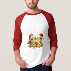 Cute Christmas Frogs Holding Gifts  Adorable Holid T-Shirt