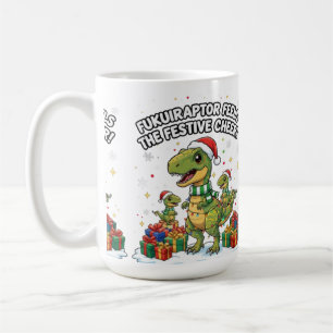 Cute Christmas Fukuiraptor Family – Festive Dino C Coffee Mug