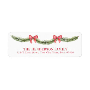 Cute Christmas Garland Return Address Labels