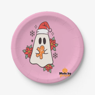 Cute Christmas Ghost Mug   Holiday Gingerbread & P Paper Plate