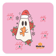 Cute Christmas Ghost Mug | Holiday Gingerbread & P