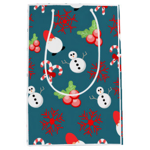 Cute Christmas Gift Bag – Snowmen & Candy Canes Pa