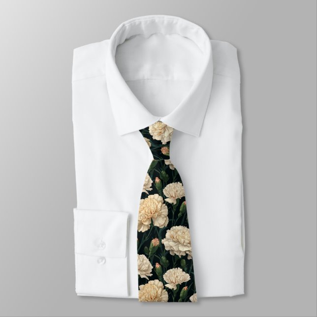 Cute Christmas Gift For Boyfriend Carnation Flower Tie (Tied)