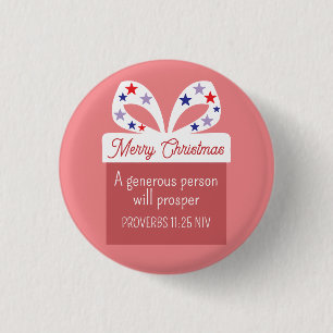 Cute Christmas Gift of Generosity Red and White 3 Cm Round Badge