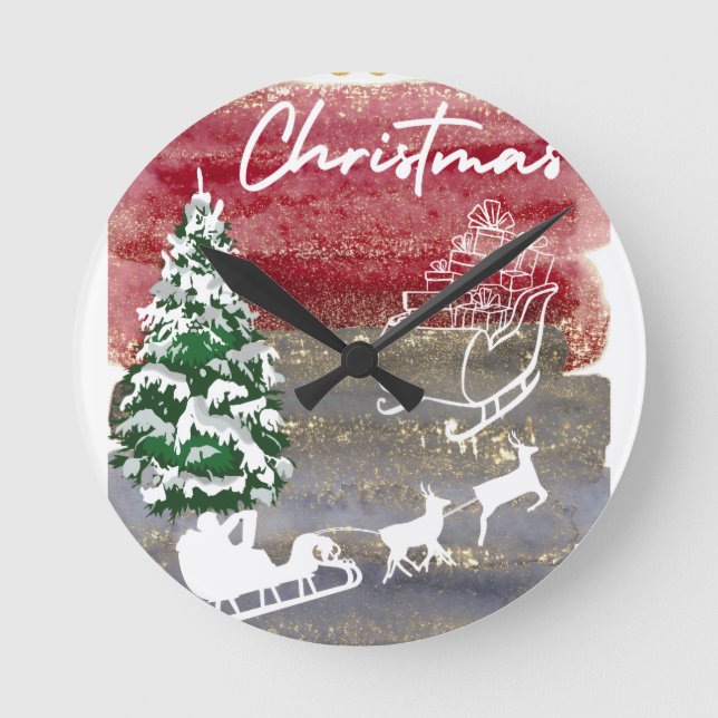 Cute Christmas Gift  Round Clock (Front)