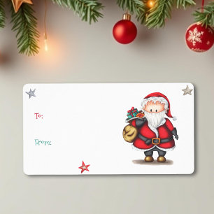 Cute Christmas gift tag Santa Claus (to and from)