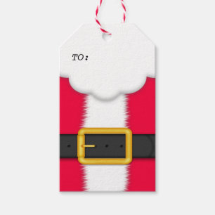 Cute Christmas Gift Tag with Santa Claus Suit