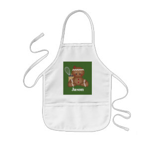 Cute Christmas gingerbread add name apron