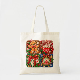 Cute Christmas Gingerbread and Hot Cocoa Tote Bag