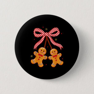 Cute Christmas Gingerbread Cherries Coquette Xmas 6 Cm Round Badge