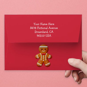 Cute Christmas Gingerbread Cookie Envelopes
