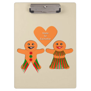 Cute Christmas Gingerbread Couple Clipboard
