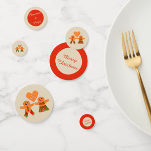 Cute Christmas Gingerbread Couple Custom Confetti