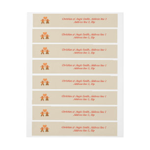 Cute Christmas Gingerbread Couple Custom Wraparound Address Label