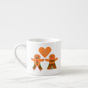 Cute Christmas Gingerbread Couple Espresso Cup