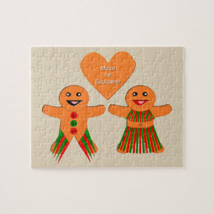 Cute Christmas Gingerbread Couple Jigsaw Puzzle