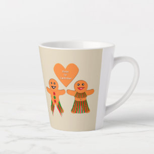 Cute Christmas Gingerbread Couple Latte Mug