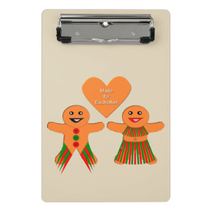 Cute Christmas Gingerbread Couple Mini Clipboard