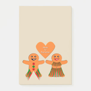 Cute Christmas Gingerbread Couple Post-it Notes