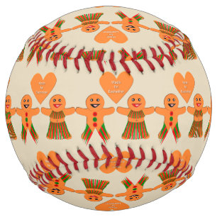 Cute Christmas Gingerbread Couple Softball