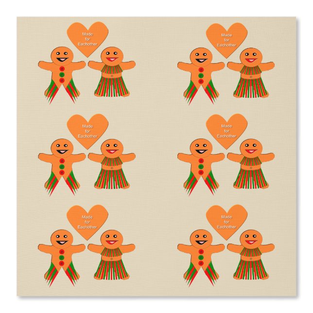Cute Christmas Gingerbread Couple Wallpaper (Front)