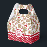 Cute Christmas Gingerbread Favour Box<br><div class="desc">A cute Christmas gingerbread man pattern decorates this gift box. So cute for passing out Christmas cookies and treats. Personalise it with your name. Designed for you by Blackberry Boulevard.</div>