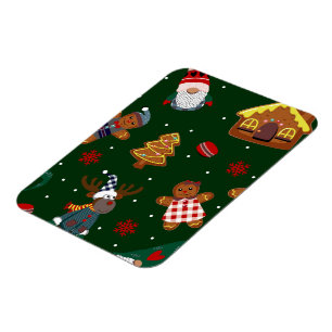 Cute Christmas Gingerbread Gnomes Reindeer Party Magnet