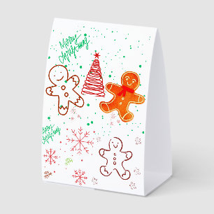 Cute Christmas Gingerbread Man and Tree Pattern.