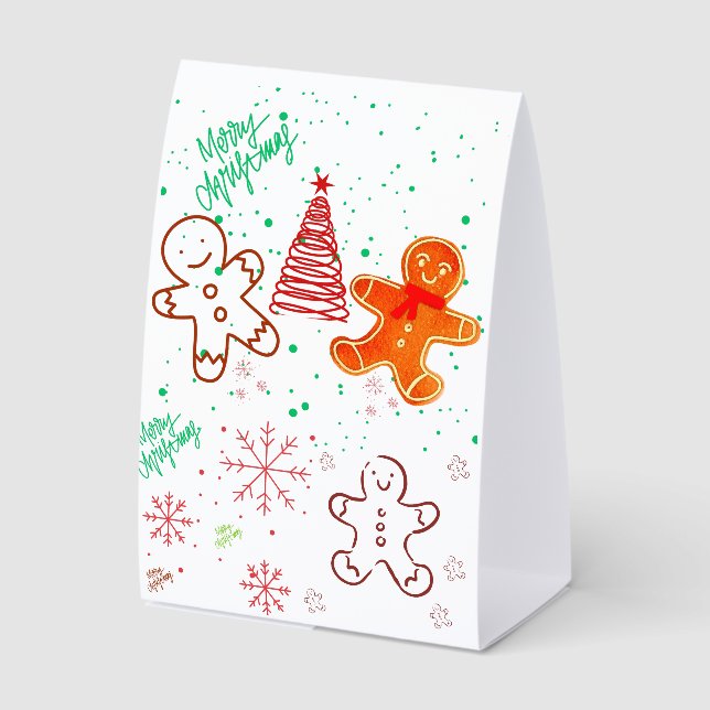 Cute Christmas Gingerbread Man and Tree Pattern.  (Front)