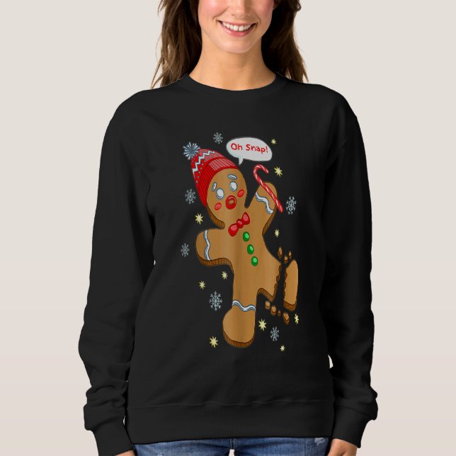 Cute Christmas Gingerbread Man Cookie X Mas Sweatshirt (Front)