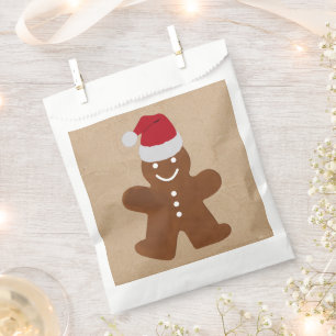 Cute Christmas Gingerbread Man Cookies Kraft  Favour Bag