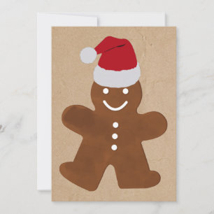 Cute Christmas Gingerbread Man Cookies Kraft   Holiday Card