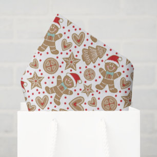 Cute Christmas Gingerbread Man Pattern Tissue Paper