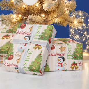 Cute Christmas Gingerbread/Snowman Wrapping Paper