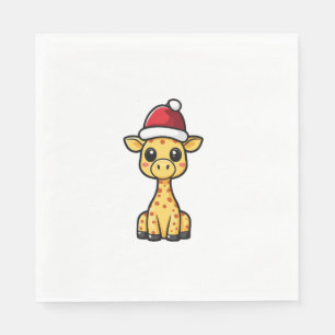 Cute Christmas Giraffe Comic   Napkin