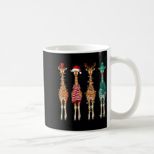 Cute Christmas Giraffe Funny Animal Lover Gift Kid Coffee Mug (Right)