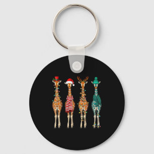 Cute Christmas Giraffe Funny Animal Lover Gift Kid Key Ring