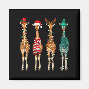 Cute Christmas Giraffe Funny Animal Lover Gift Kid Magnet