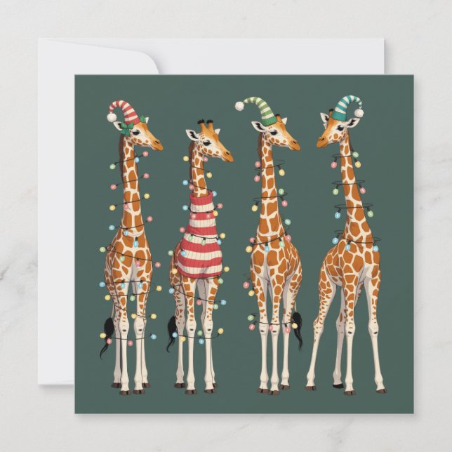 Cute Christmas Giraffe Funny Holiday Animal Lover (Front)