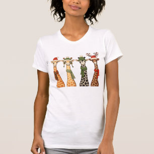 Cute Christmas Giraffe Lover Festive Giraffes Xmas T-Shirt