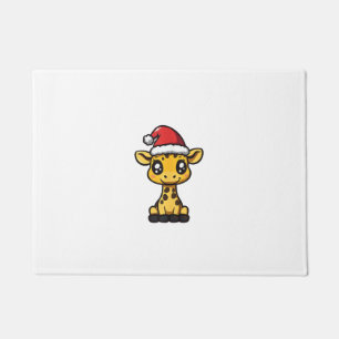 Cute Christmas Giraffe Xmas Comic Doormat
