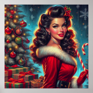 Cute Christmas Girl Poster