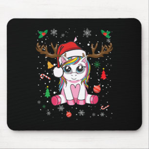 Cute Christmas Girls Women Xmas Unicorn Deer Chris Mouse Pad