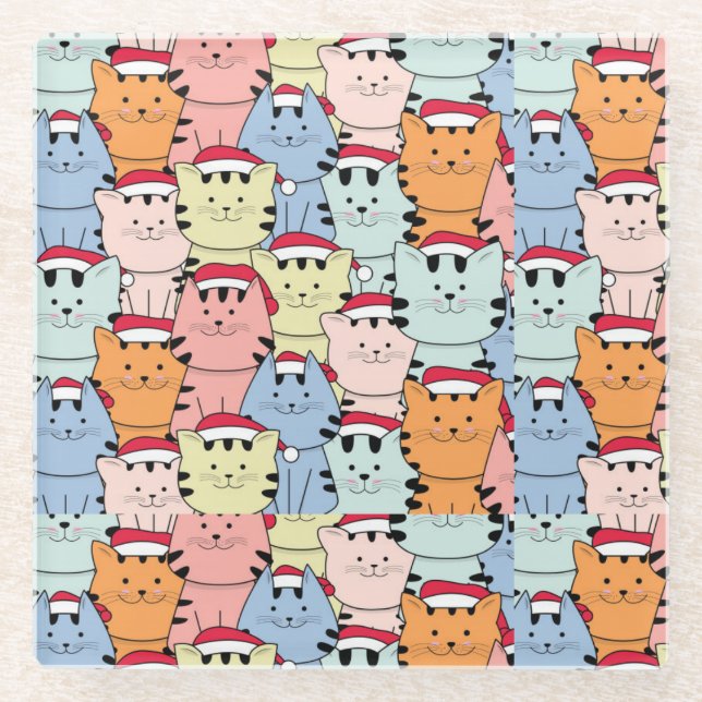 Cute Christmas Glass Coaster (Front)