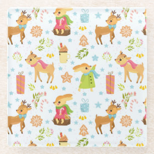 Cute Christmas Glass Coaster